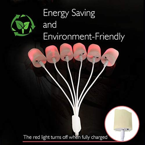 Homemory Rechargeable Flameless Votive Candles with Remote, Battery Operated Tea Lights with Timer, 6 PCS Electric Fake Candle in Warm White (USB Charging Cable Included)