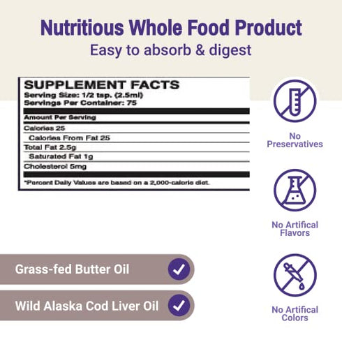 Green Pasture Blue Ice Royal Butter Oil / Fermented Cod Liver Oil Blend - 120 Capsules