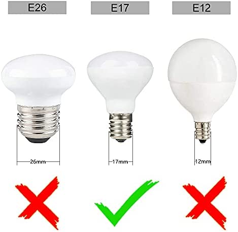 Haian R14 LED Bulb E17 Intermediate Base Mini Reflector Floodlight,4 Watt 400 Lumens,40 Watt Incandescent Equivalent,R14 E17 LED Light Bulb Non-dimmable 3000K Warm White (4 Pack)