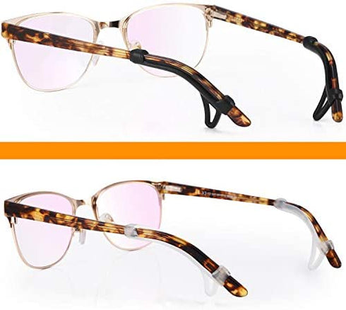 SMARTTOP Eyeglasses Ear Grips Sleeve-Upgrade anti-slip Silicone Eyeglasses Temple Tips Sleeve Retainer-Sleeve with Hook design-Soft and comfort Glasses Ear hooks 6Pairs (WHITE)