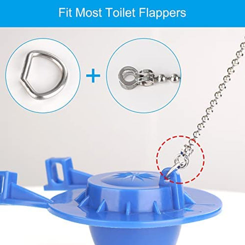 3 Pack Universal Toilet Flapper Chain Replacement Kit,Stainless steel,Including 12-Inch Chain,Hook,Ring