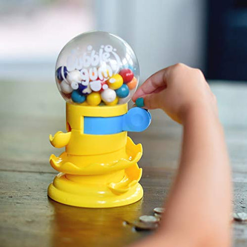 Gumball Machine for Kids with Gumballs - Bubble Gum Mini Candy Dispenser | Piggy Bank for Kids - Receive Red or Yellow Machine Colors May Vary - Sunny Days Entertainment