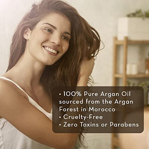 Pure Body Naturals Pure Argan Oil for Skin, Face, Hair & Nails, 4 fluid ounces