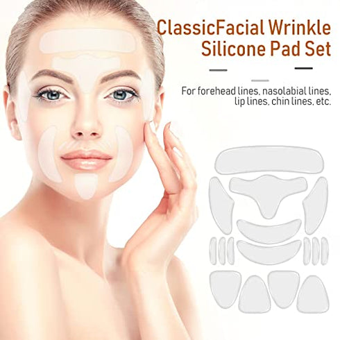 32 Pieces Facial Chest Neck Silicone Pad Reusable Face Forehead Patches Facial Sleeping Mask Cover for Smoothing Facial Chest Neck Forehead Eye Mouth