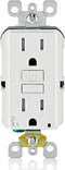 Leviton AFTR1-W 15-Amp, 120-Volt SmartlockPro Outlet Branch Circuit Arc-Fault Circuit Interrupter (AFCI) Receptacle, Wallplate Included, White
