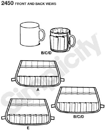 Simplicity Coffee Mug Sewing Pattern Covers, One Size Fits All