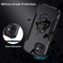 Charlam Compatible with iPhone 12 Case, Compatible with iPhone 12 Pro Case 6.1 Inch 2020 for Men, Scratch-Resistant Shock-Absorbing Protective Bumper Cases Cover with Ring Holder Kickstand, Black