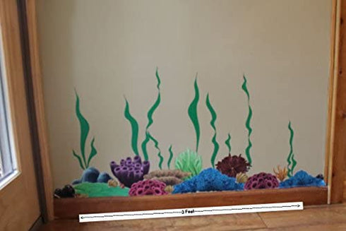 Coral Reef Wall Decals Underwater Ocean Kids Wall Decor Stickers, Under The Sea Girls Boys Toddler Teen Bedroom, Baby Nursery, Bathrooms, Living Room, Playroom (Coral Reef)