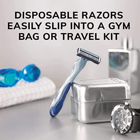 BIC Flex 3 Titanium Men’s Disposable Razors With 3 Blades, Ideal Razor For Face and Body Shaving, 8 Piece Razor Kit for Men