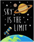 Space Kids Nursery Bedroom Decor - Set of Four 8x10 Prints - Cute Inspirational Wall Art Decoration For Boys and Girls
