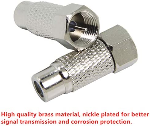 RCA to F Adapter, Atari Adapter for TV, 2-Pack Coax Male to RCA Female Connector Convertor for Atari 2600/7800, C64 Mini, Commodore, Sega, Colecovision Game System