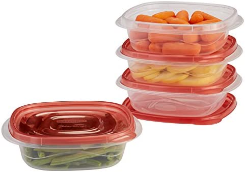 Rubbermaid TakeAlongs Sandwich Food Storage Containers, 2.9 Cup, Tint Chili, 4 Count