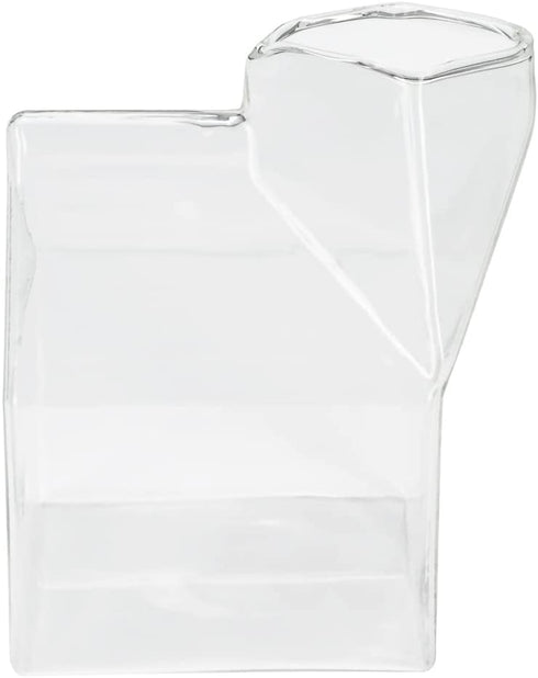 12 Ounce Glass Milk Carton, 1 Reusable Milk Carton Creamer - Durable, Serve Cream, Milk, or Juice, Clear Glass Mini Milk Carton, Dishwasher-Safe, For Homes or Restaurants - Restaurantware