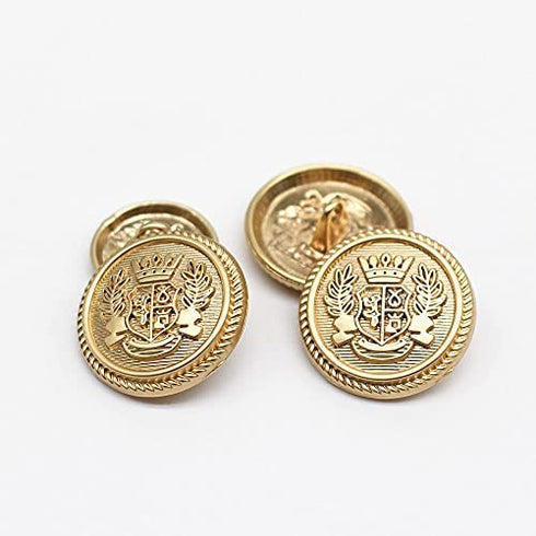 Meillia 17 Pieces Matte Gold Metal Blazer Button Set 15mm 20mm for Blazers, Suits, Sport Coats, Uniform, Jackets (MBM21)