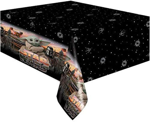 The Child, Mandalorian Baby Yoda- Napkins, Plates, Table Cover, Happy Birthday Party Bundle for 16 People - Includes 1 Maze Game Activity Card by ClassicVariety
