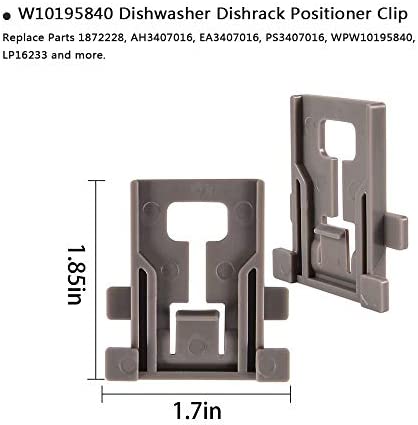 Dishwasher Top Rack Parts W10350376 & W10195840 & W10195839 for Kenmore Elite 665 Dishwasher, Whirlpool Dishwasher, wdt730pahz0, Replace W10350374, W10712394 (6 Packs)
