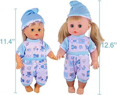 Young Buds Pack of 6 for 11-12-13 Inch Reborn Alive Baby Doll Clothes Outfits with Pillow Quilt Sheet Accessories Birthday Xmas Gift