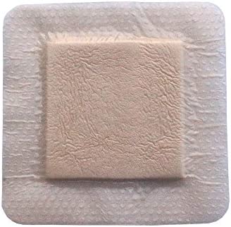 Ultra-Absorbent Silicone Foam Dressing with Border (Adhesive) Waterproof 4" X 4" (10 Cm X 10 Cm) (Central Ultra-Absorbent Foam 2.5" X 2.5") 10 Per Box (1) Wound Dressing by Areza Medical