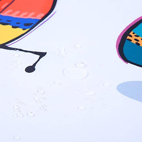 TOMOZ RV Shower Curtain for Camper Trailers Camping Bathroom, Off to See The World Retro Camper Trailer, Waterproof Stall Shower Curtain with Hooks Set 47x64 Inch
