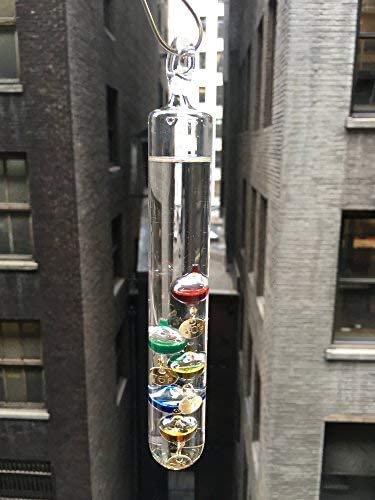 Glassic Gifts® Hanging Galileo Thermometer Glass Ornament