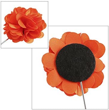 Pangda 15 Pieces Men's Lapel Pin Handmade Satin Flower Boutonniere Pin with Gift Box for Suit Wedding Groom (Multicolor A)