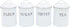 Farmhouse Canister Set, White Metal Kitchen Containers with Lids (4 x 6.3 In, 4 Pack)