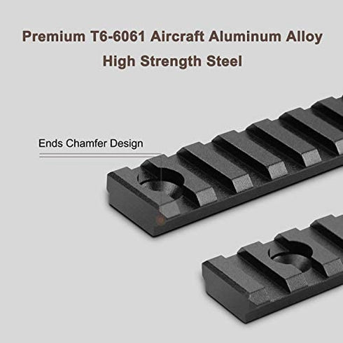 Bontok Picatinny Rail Set, 3-Slot 5-Slot 7-Slot 9-Slot 11-Slot 13-Slot Aluminum Picatinny Rails Section with 13 T-Nuts & 13 Screws & 6 Allen Wrench