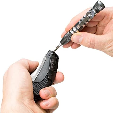 Kershaw TX-Tool (TXTOOL); 4.8 in. Single-Position Multifunction Magnetic Bit Driver; Includes T-6, T-8, T-10, 2 Phillips and Slotted Screwdriver Bit; 1.1 oz, Black