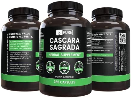 Pure Original Ingredients Cascara Sagrada (365 Capsules) No Magnesium Or Rice Fillers, Always Pure, Lab Verified