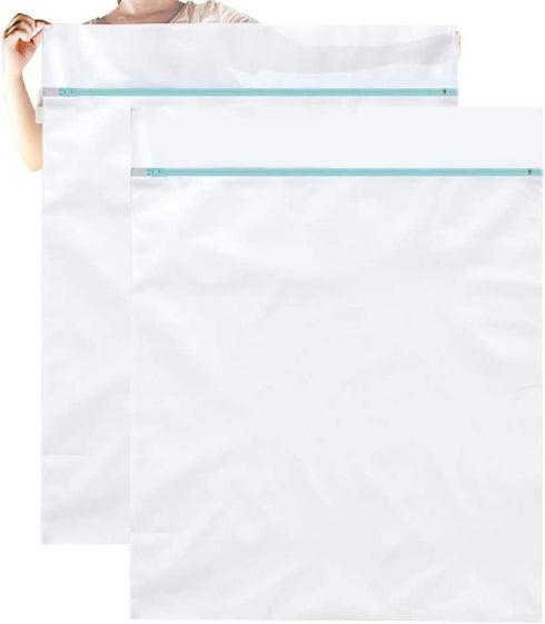 OTraki 2 Pack Large Mesh Laundry Bags 43 x 35 inch Delicate Wash Bag Big Camping Travel Dorm Heavy Duty Zipper Net Bags for Washing Sweater, Bedding, Robes, Blanket, Jumbo Toys
