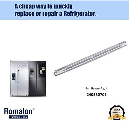 240530701 Meat tray hanger (right), Compatible with Frigidaire Refrigerator drawer slides - replaces 240460501 PS430917