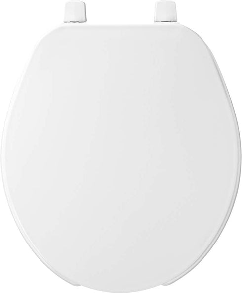 BEMIS 75 000 Commercial Open Front Toilet Seat with Cover, ROUND, Plastic, White
