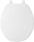 BEMIS 75 000 Commercial Open Front Toilet Seat with Cover, ROUND, Plastic, White