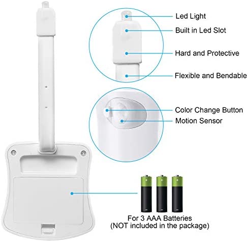 HeyMate Rechargeable Motion Sensor LED Bowl Light for Toilet Seat - 8-Color Changing Night Light with USB Cable Pack of 2