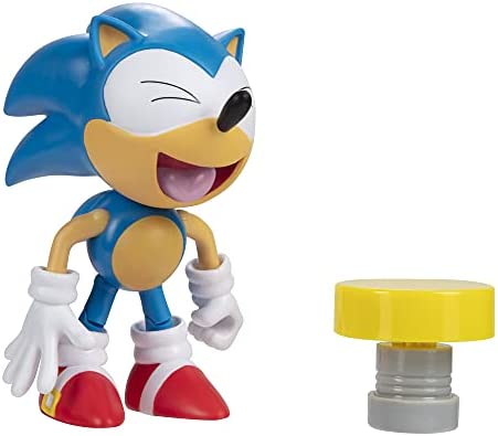 Sonic The Hedgehog 4-Inch Action Figure Classic Sonic with Spring Collectible Toy