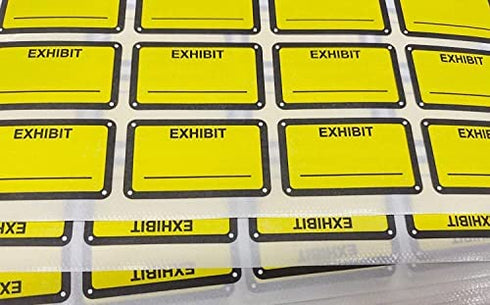 Legal Exhibit Stickers 1.65 X 1 Inches Fluorescent Exhibit Labels - Yellow Color-Coded Exhibit Labels Blank File Folder Labels Tabs for Offices Courts Legal Documents Report Dividers 300 Pcs