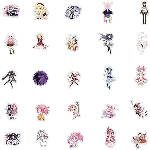 50PCS Anime Puella Magi Madoka Magica Stickers,Popular Classic Anime Stickers for Laptop Water Bottles Phone Case Notebook Decal (Puella Magi Madoka Magica)