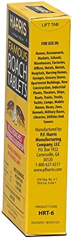 Harris Roach Tablets, Boric Acid Roach Killer with Lure, Alternative to Bait Traps (6oz, 145 Tablets)