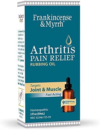 FRANKINCENSE & MYRRH Arthritis Pain Relief Rubbing Oil – Fast Acting Pain Relief with Essential Oils, 2 Fluid Ounces - 1 Pack