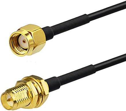 Bingfu WiFi Antenna Extension Cable 50 feet RP-SMA Male to RP-SMA Female Bulkhead Mount Double Shielded Low Loss -100 Cable for WiFi Wireless Router Hotspot Security IP Camera