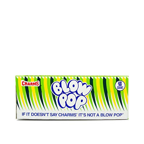 Charms Blow Pops, Sour Apple Flavor, 48 Count (Pack of 1)