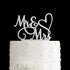 AMINJIE Mr and Mrs Cake Topper, Bride and Groom Sign Wedding/Engagement Cake Toppers Decoration, Silver Glitter Acrylic