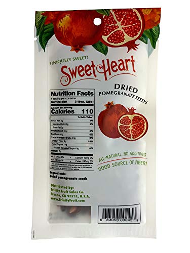 1 oz. SweetHeart Dried Pomegranate Seeds | All Natural, No Sugar Added | 100% Fruit | Non-GMO | Vegan | No Refrigeration Needed