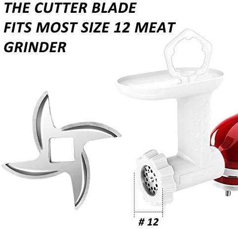 2 Pieces Size 12 Meat Grinder Blade Parts Stainless Steel Knife Cutter Replacement for Grinders Attachment Electric or Manual