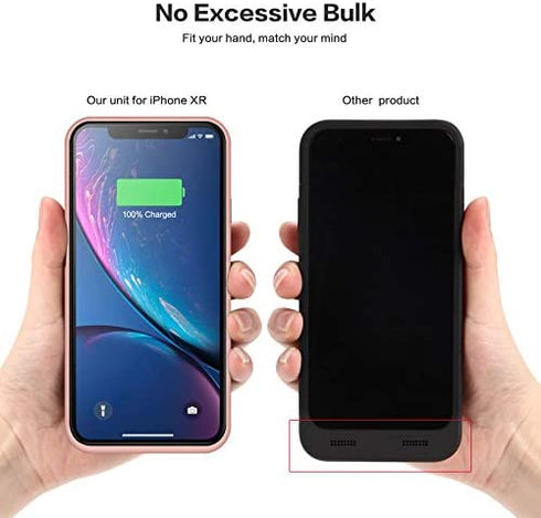 Battery Case for iPhone XR, Pxwaxpy 6800mAh Portable Protective Charging Case for iPhone XR Extended Rechargeable Charger Case Battery Pack Compatible with Apple XR Power Bank Cover(6.1 inch) (Gold)