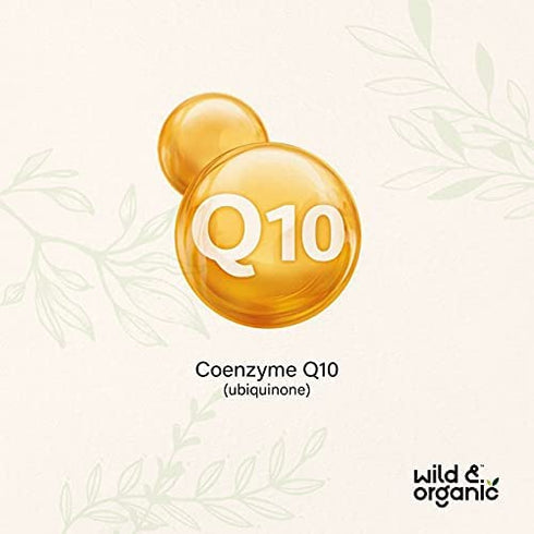 Wild & Organic CoQ10 Gummies 200 mg - Natural Coenzyme Q10 Nutritional Supplement - Antioxidant Support, Helps Promote Brain & Heart Wellness, Boost Energy Levels - 60 Banana-Flavored Chewable Bears