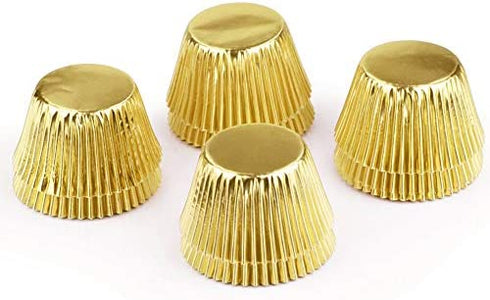 Gifbera Gold Foil Jumbo Cupcake Liners Metallic Large Muffin Baking Cups, 160-Count