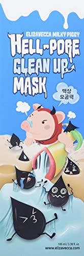 Elizavecca Milky Piggy Hell Pore Clean Up Mask 100ml/3.38 fl.oz. - Peel Off Mask, Charcoal Pore Strips, Pore Cleansing, Removes Dead Skin Cells, Removes Skin wastes , Pore Contraction