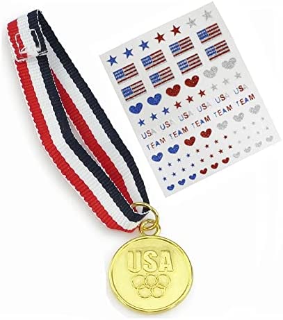 Emily Rose 14 Inch Doll Clothes Clothing Accessories | USA 4 PC Doll Gymnastics Gift Set Outfit, Including Gold Medal Accessory! | Fits Most 14.5" Hard-Bodied Dolls