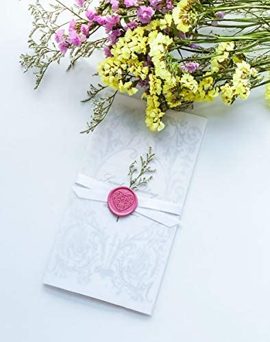 VOOSEYHOME The Heart Wax Seal Stamp with Rosewood Handle, Decorating on Invitations Envelope Sealers Letters Posters Gift Packings for Birthday Themed Parties Weddings Signatures